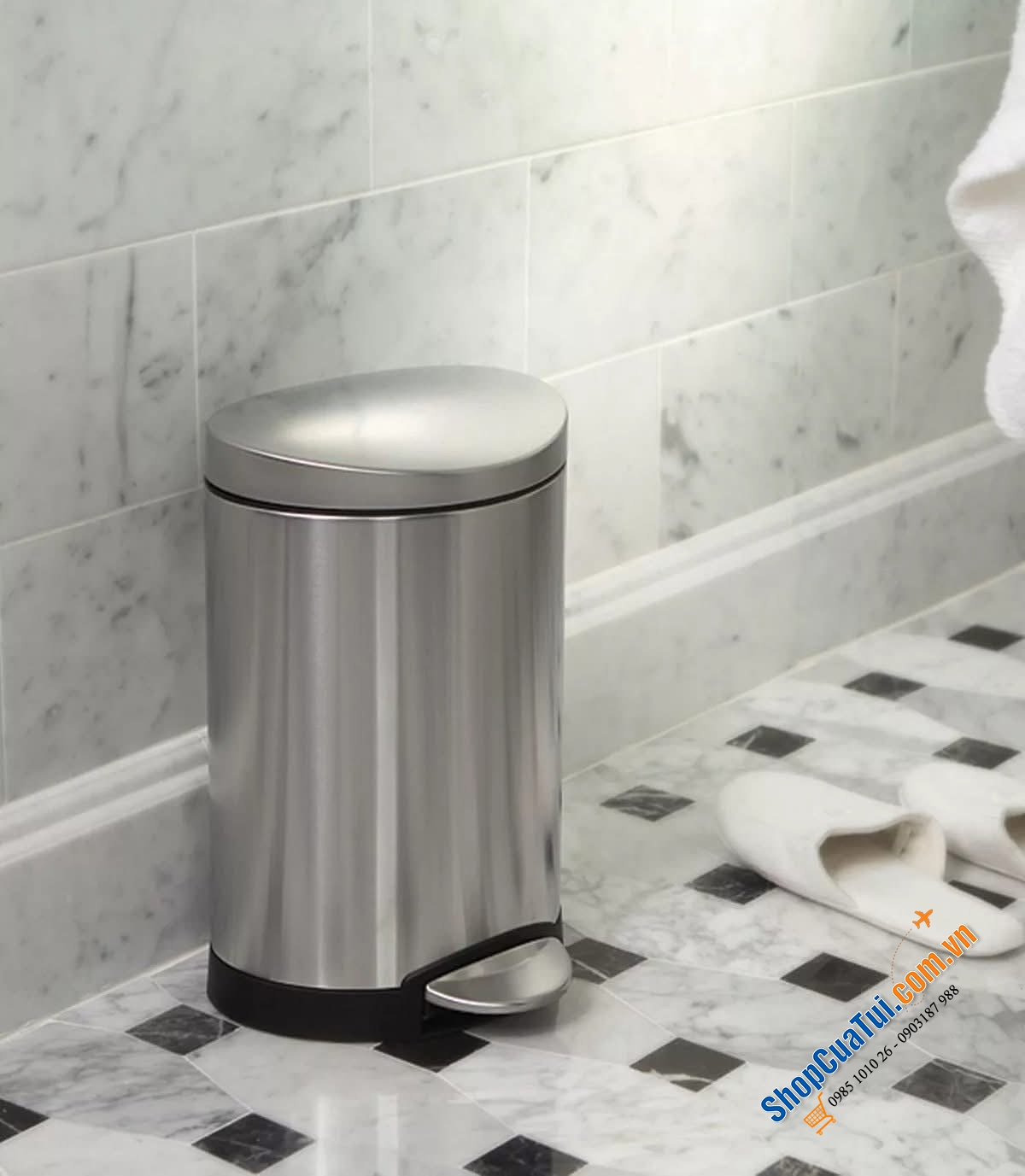 Thùng rác bán nguyệt Simplehuman 6l.