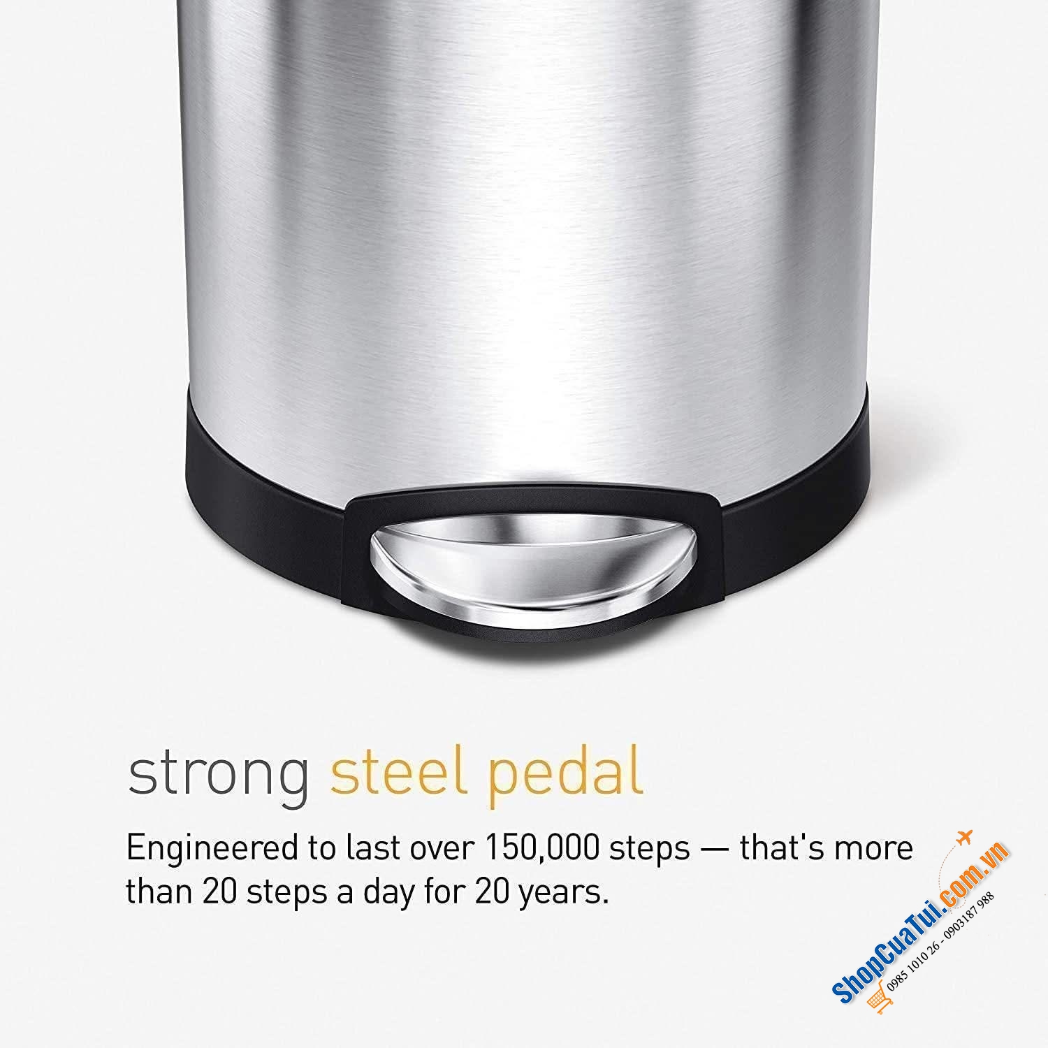 Thùng rác bán nguyệt Simplehuman 6l.