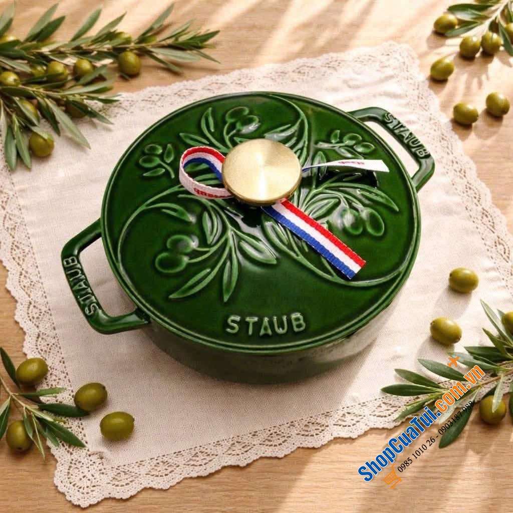 NỒI STAUB XANH RÊU – Size 16cm.