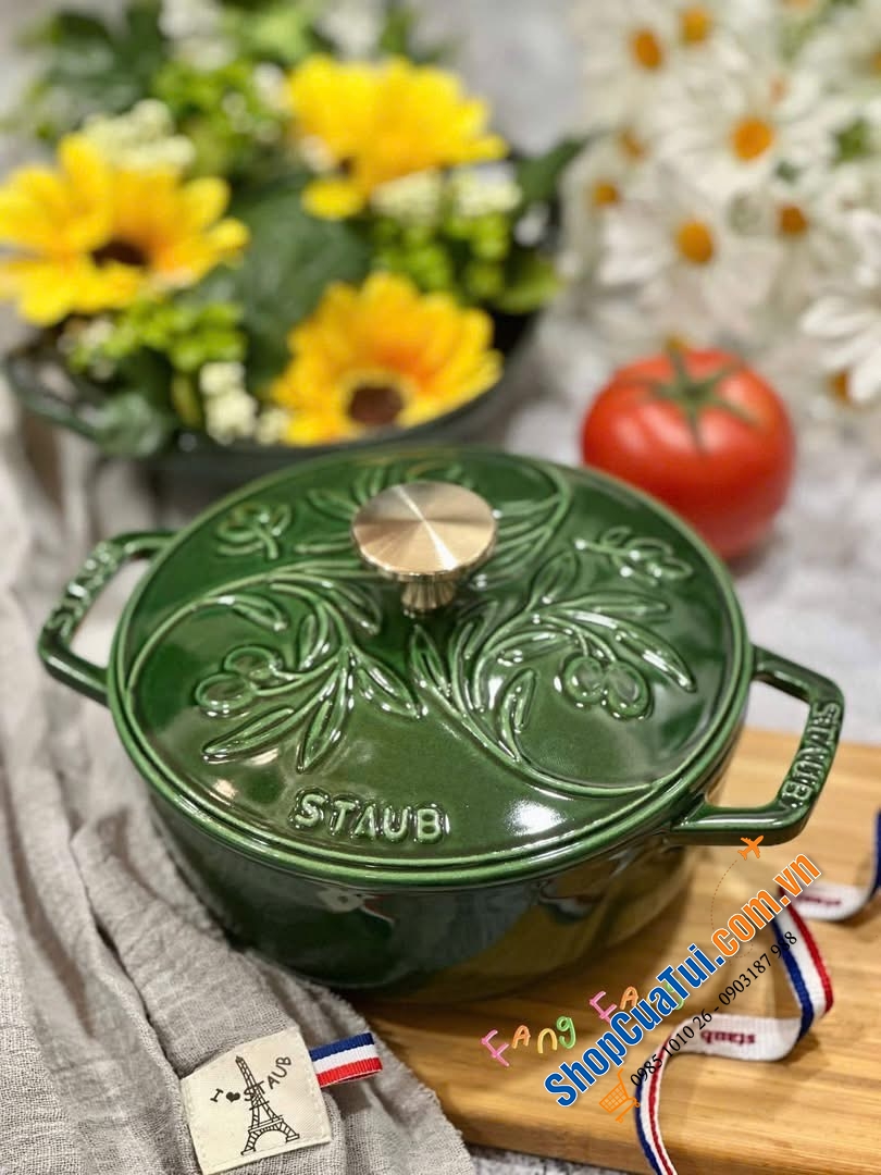NỒI STAUB XANH RÊU – Size 16cm.