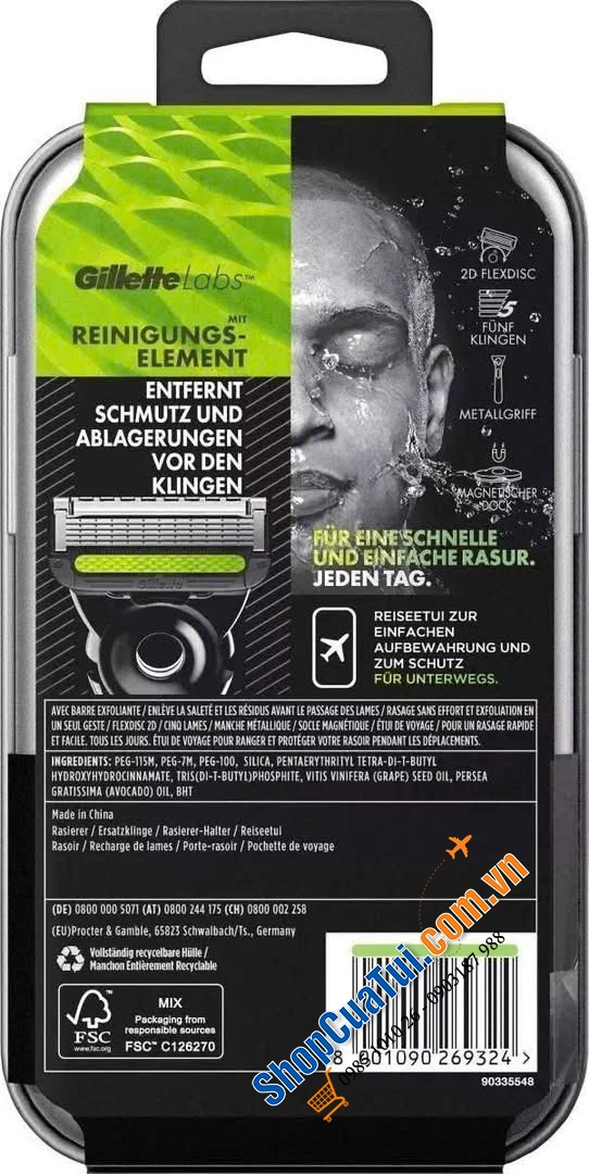 DAO CẠO RÂU GILLETTE LABS BLACK & GOLD EDITION (Đen vàng).