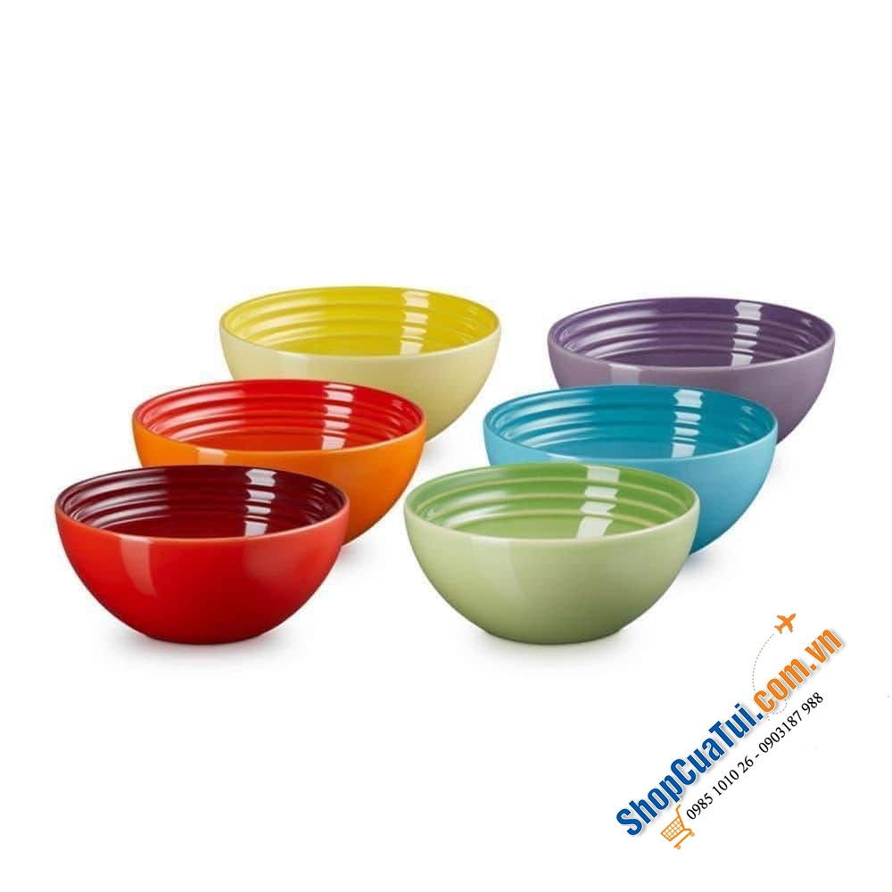 Sét 6 bát cơm cầu vồng Le Creuset.