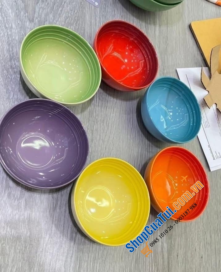 Sét 6 bát cơm cầu vồng Le Creuset.