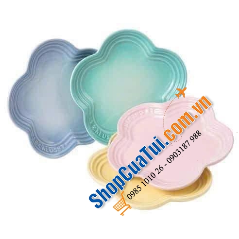 SET 4 ĐĨA HOA LE CREUSET MÀU PASTEL SIZE 14CM.