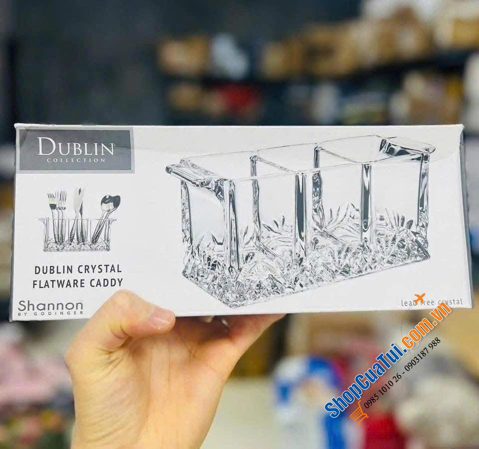 Caddy đựng dao dĩa pha lê 3 ngăn Dublin - Hàng chính hãng from USA.