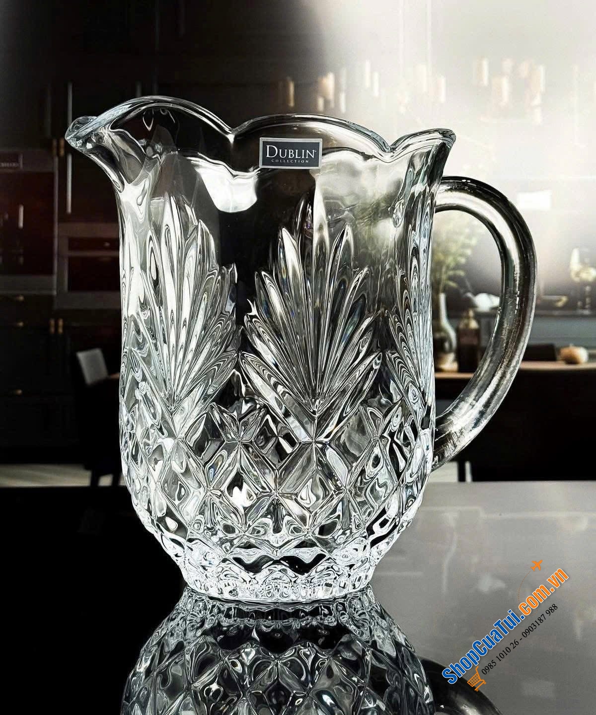 Bình nước pha lê Godinger Dublin Shannon Water Pitcher.