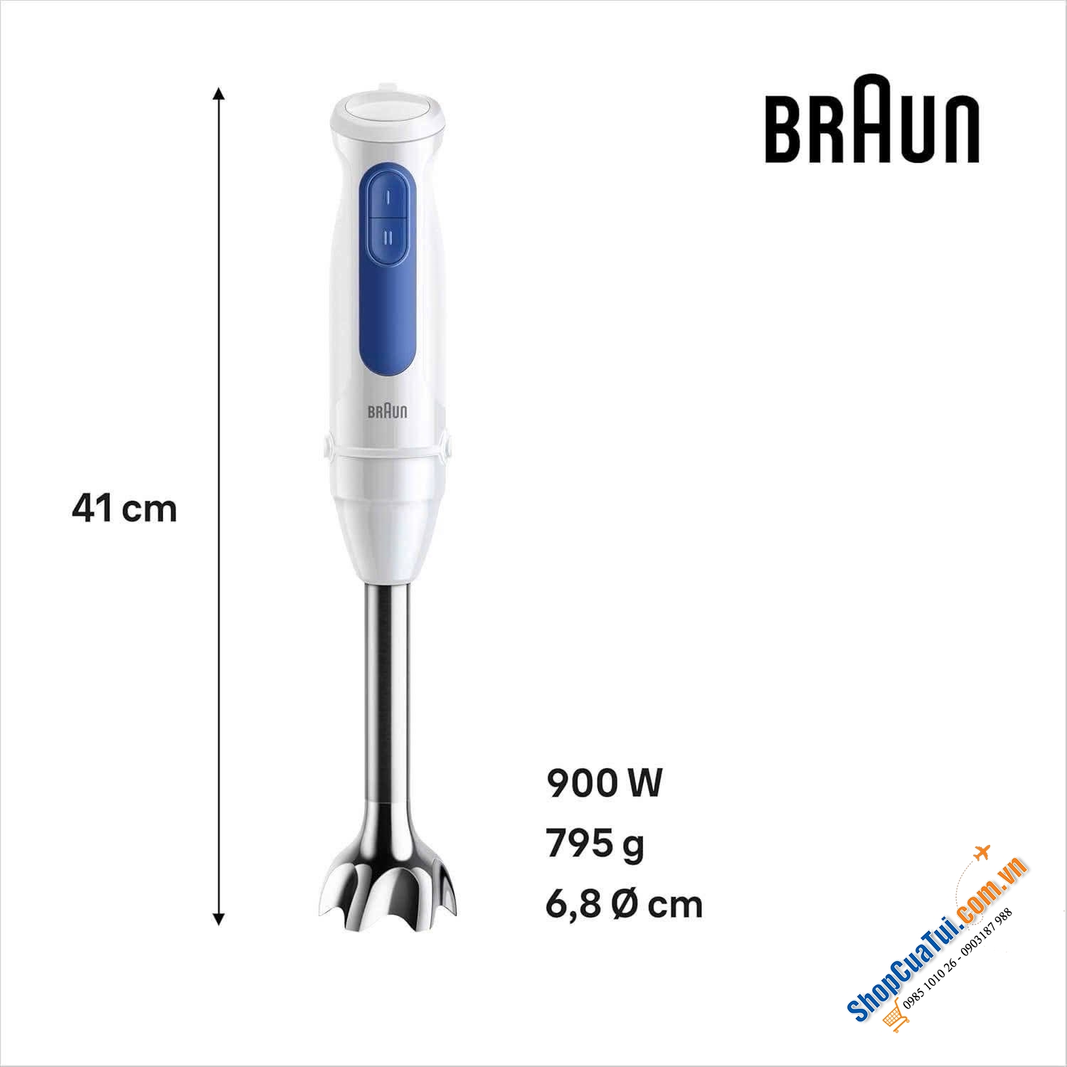 Máy xay cầm tay Braun MultiQuick 3 MQ30001M - Made in Romania.