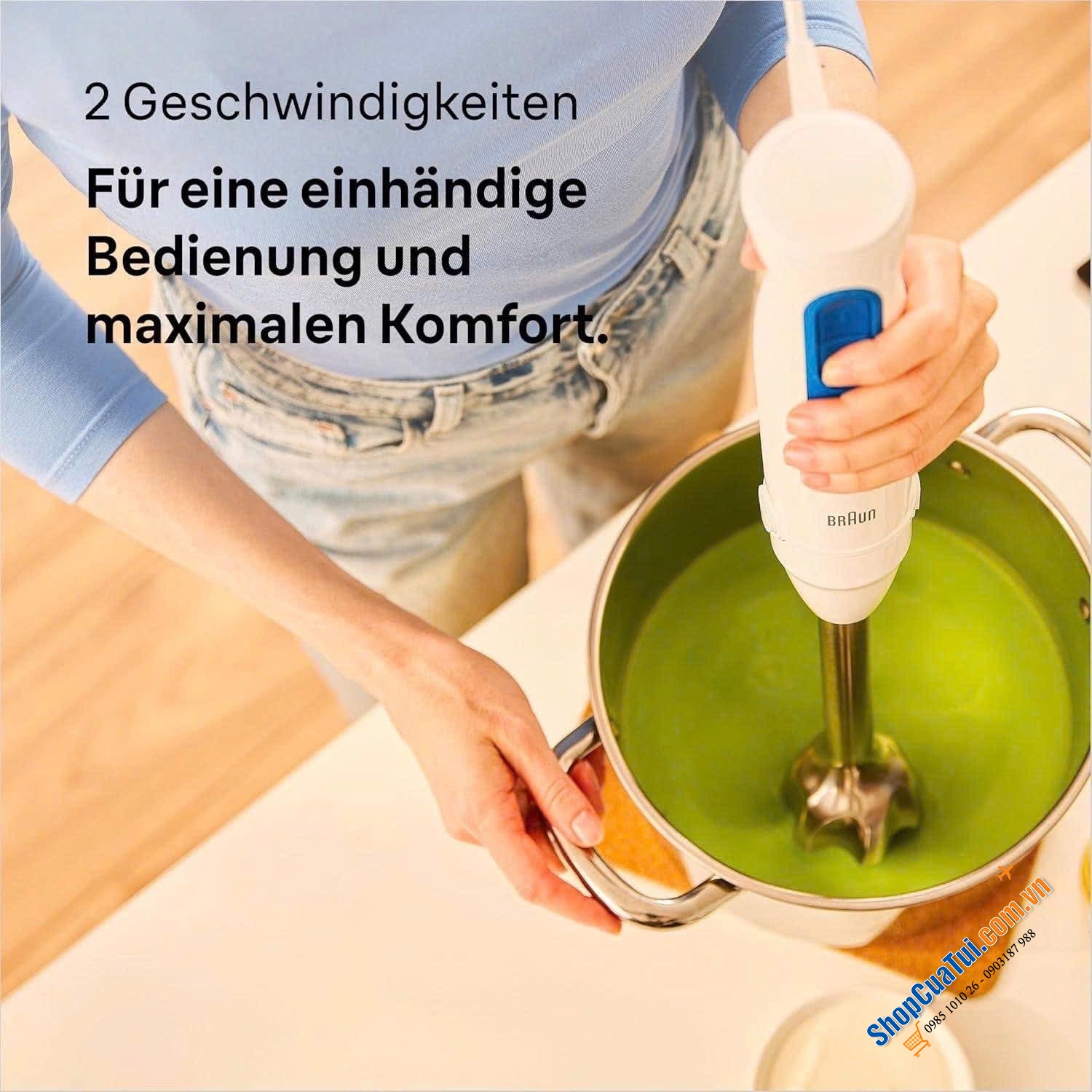 Máy xay cầm tay Braun MultiQuick 3 MQ30001M - Made in Romania.