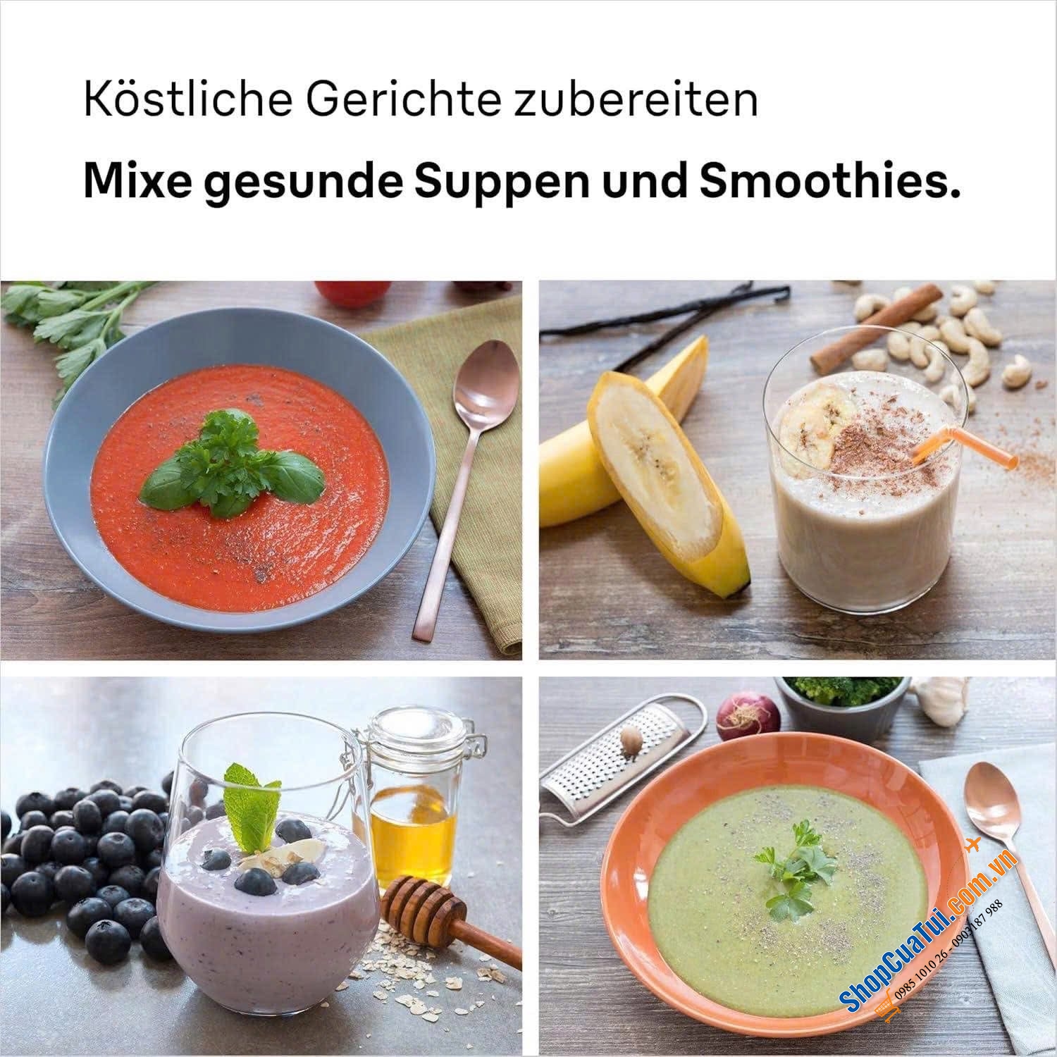 Máy xay cầm tay Braun MultiQuick 3 MQ30001M - Made in Romania.