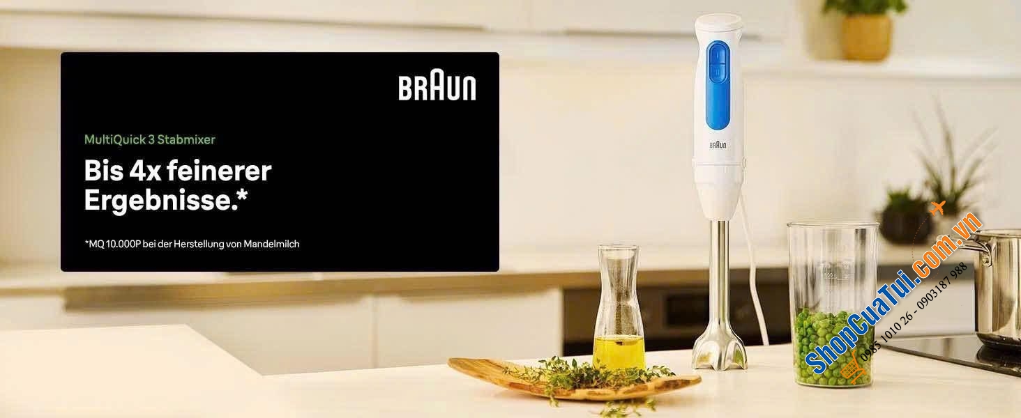 Máy xay cầm tay Braun MultiQuick 3 MQ30001M - Made in Romania.