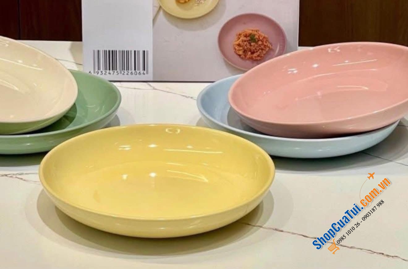Set 5 đĩa Staub sâu lòng 22cm Màu pastel cực xinh.