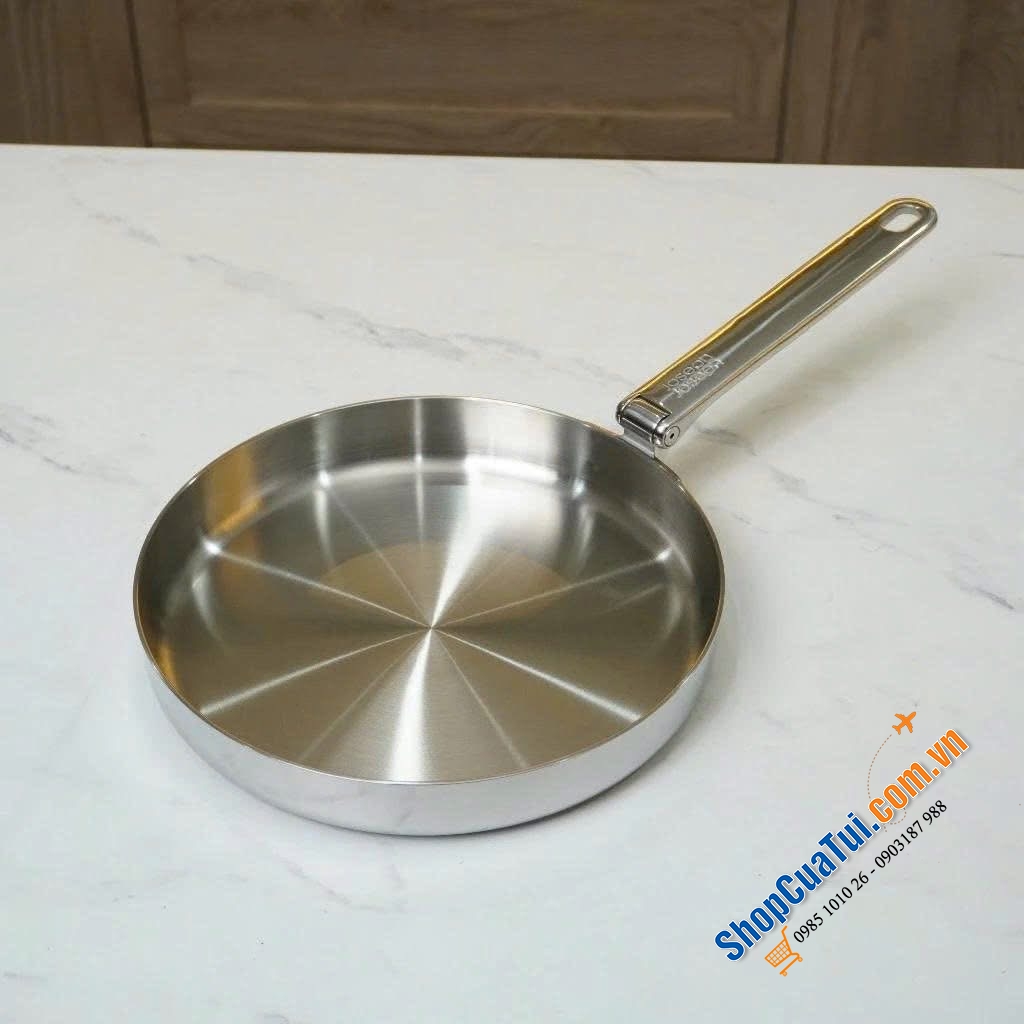 Chảo Inox Joseph Joseph Space Steel 20cm – Tay Cầm Gập.