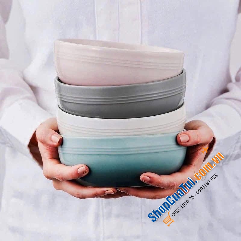 Set 4 Đĩa Le Creuset Cereal pastel 22cm & Set 4 bát Le Creuset Cereal 16cm xinh xỉu luôn.