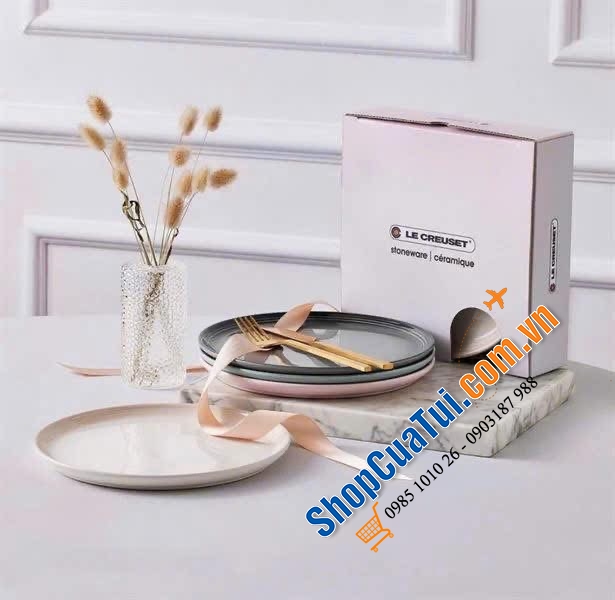 Set 4 Đĩa Le Creuset Cereal pastel 22cm & Set 4 bát Le Creuset Cereal 16cm xinh xỉu luôn.