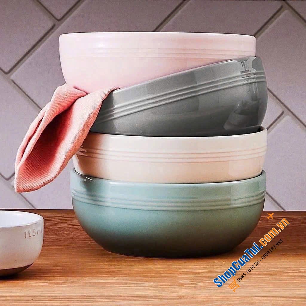 Set 4 Đĩa Le Creuset Cereal pastel 22cm & Set 4 bát Le Creuset Cereal 16cm xinh xỉu luôn.