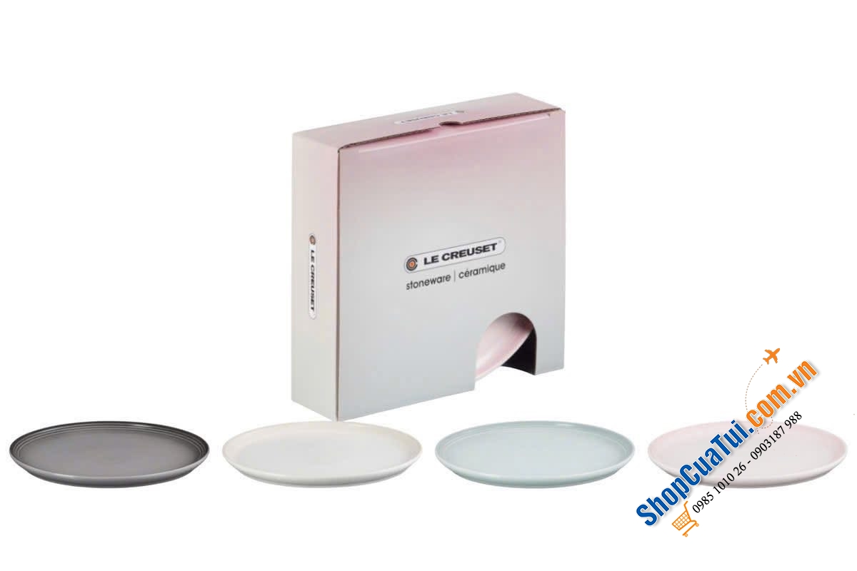 Set 4 Đĩa Le Creuset Cereal pastel 22cm & Set 4 bát Le Creuset Cereal 16cm xinh xỉu luôn.