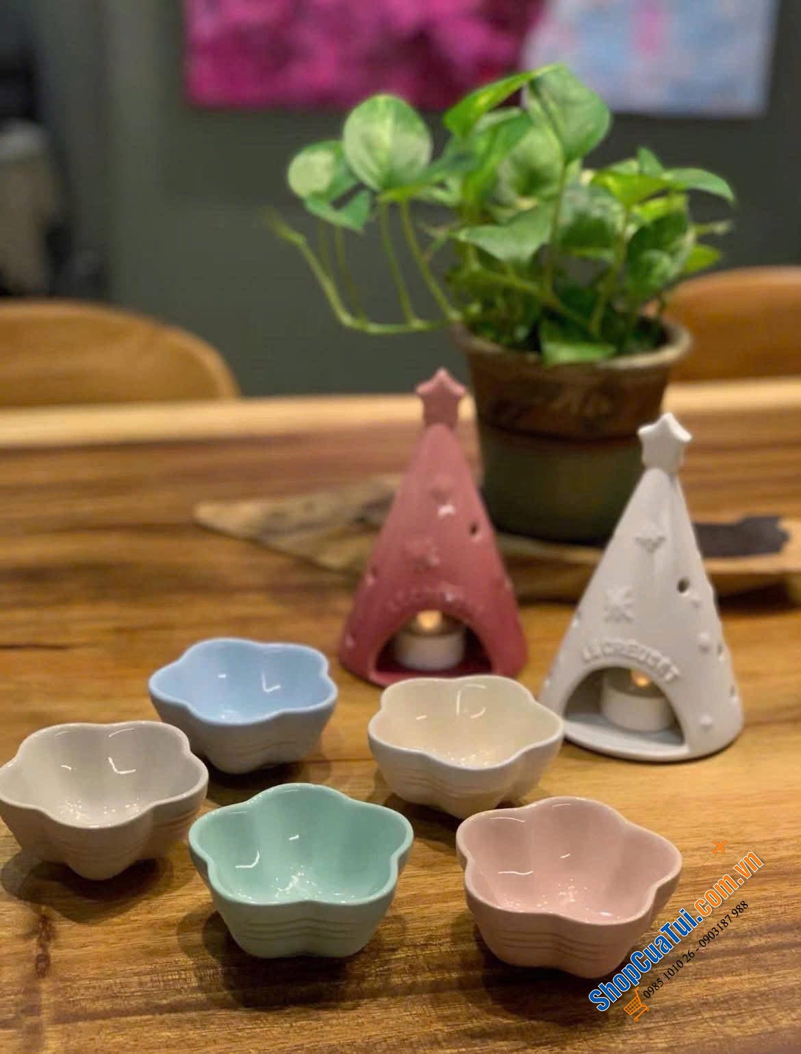 Set bát chấm hoa Le Creuset 8cm – nhỏ xinh.