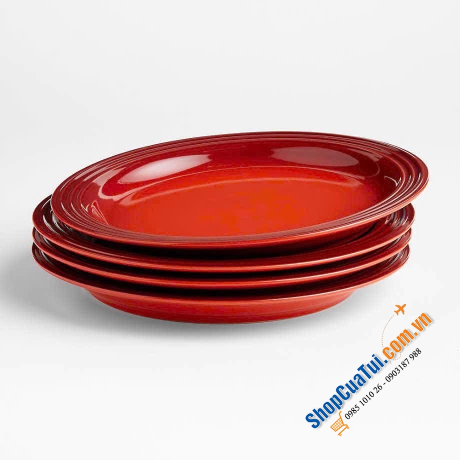 Set 4 đĩa phẳng Le Creuset 22cm MÀU đỏ.