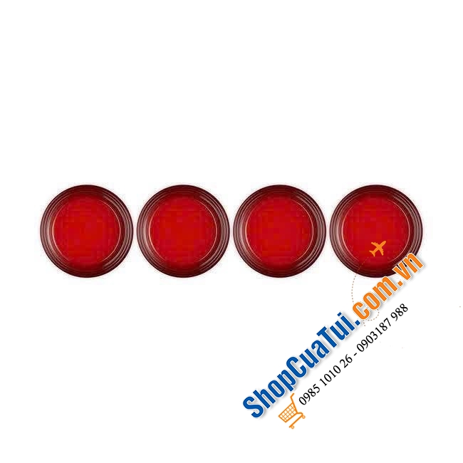 Set 4 đĩa phẳng Le Creuset 22cm MÀU đỏ.