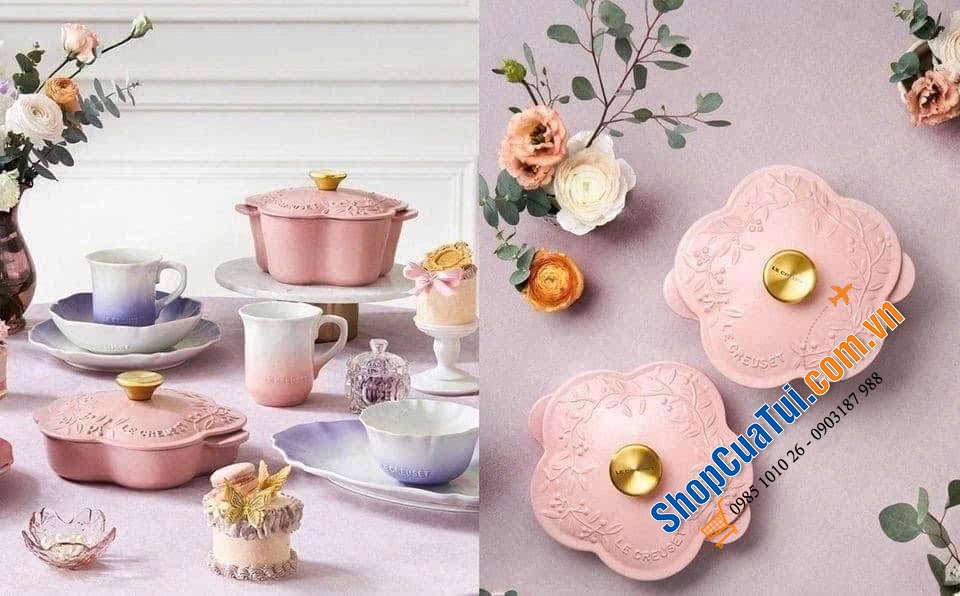 Nồi Le Creuset Màu sugar pink.