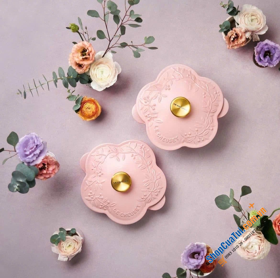 Nồi Le Creuset Màu sugar pink.