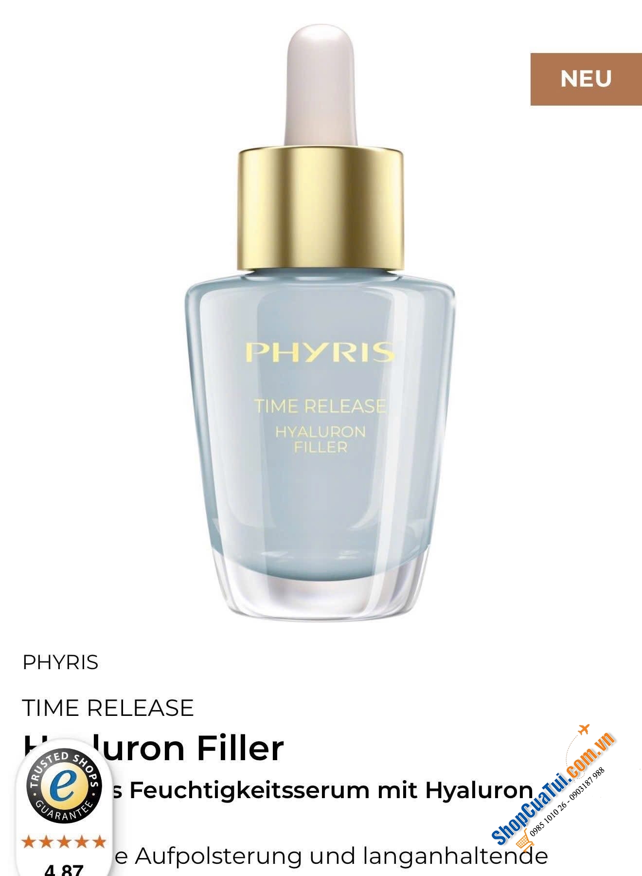 Serum siêu dưỡng ẩm Phyris Hyaluron Filler 30ml.