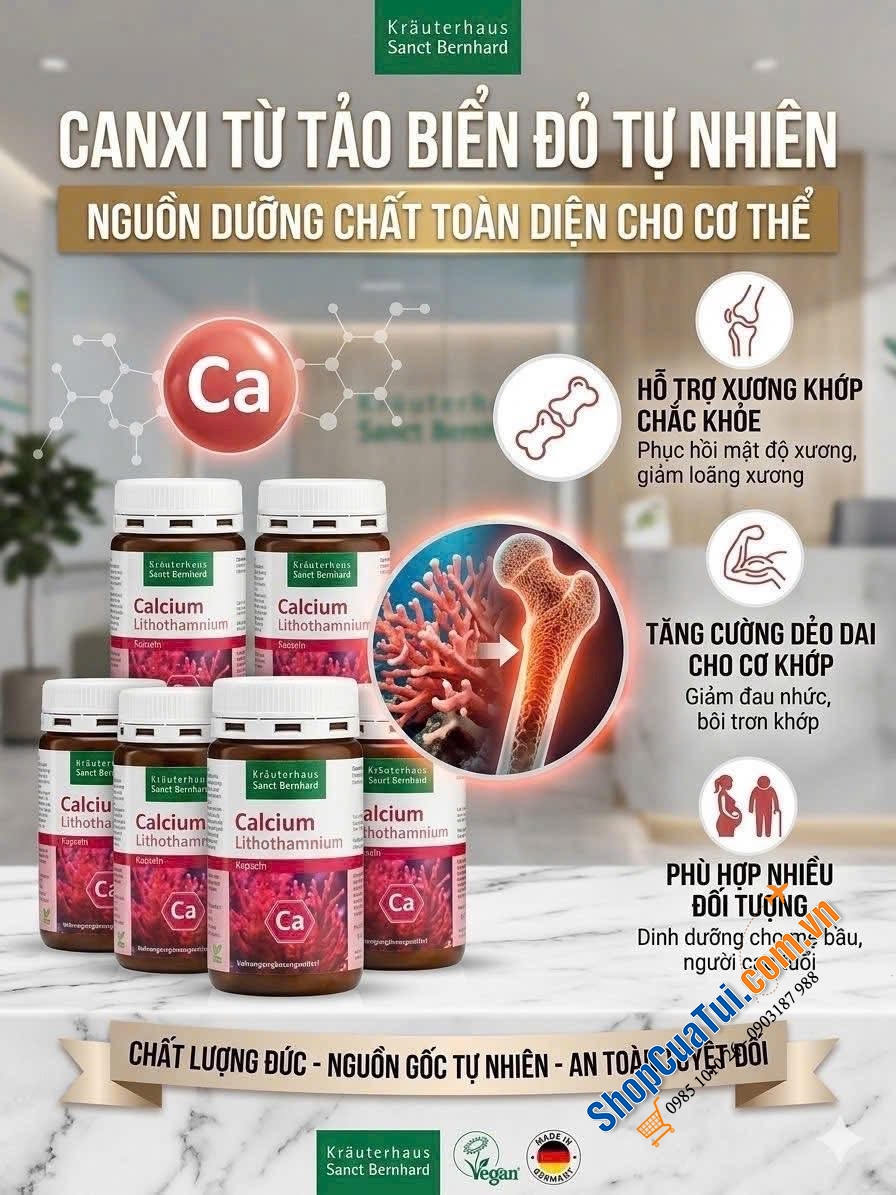 CANXI TẢO BIỂN ĐỎ LITHOTHAMNIUM – \\\"CHÌA KHÓA VÀNG\\\" CHO HỆ XƯƠNG KHỚP CẢ GIA ĐÌNH.