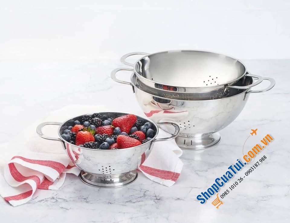 Sét rổ inox 3 món Le Creuset.