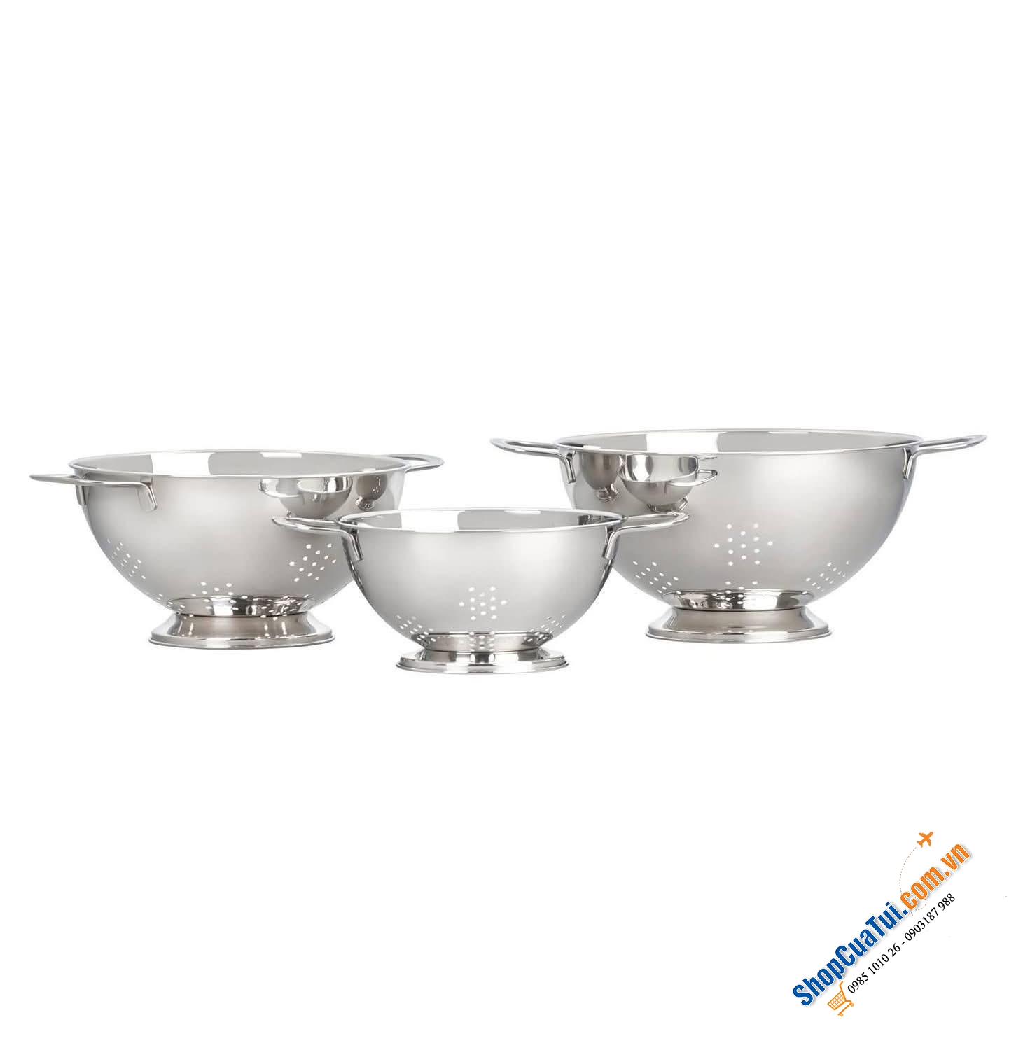 Sét rổ inox 3 món Le Creuset.