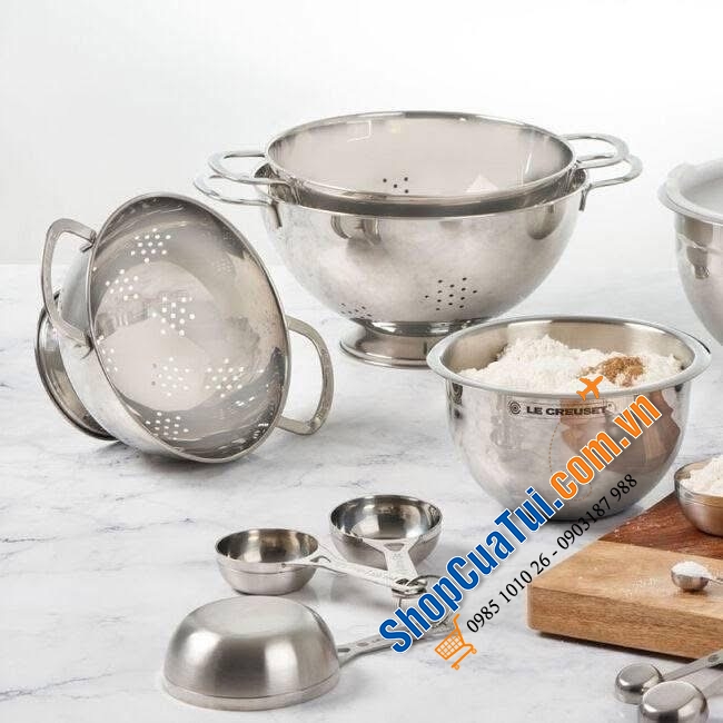 Sét rổ inox 3 món Le Creuset.