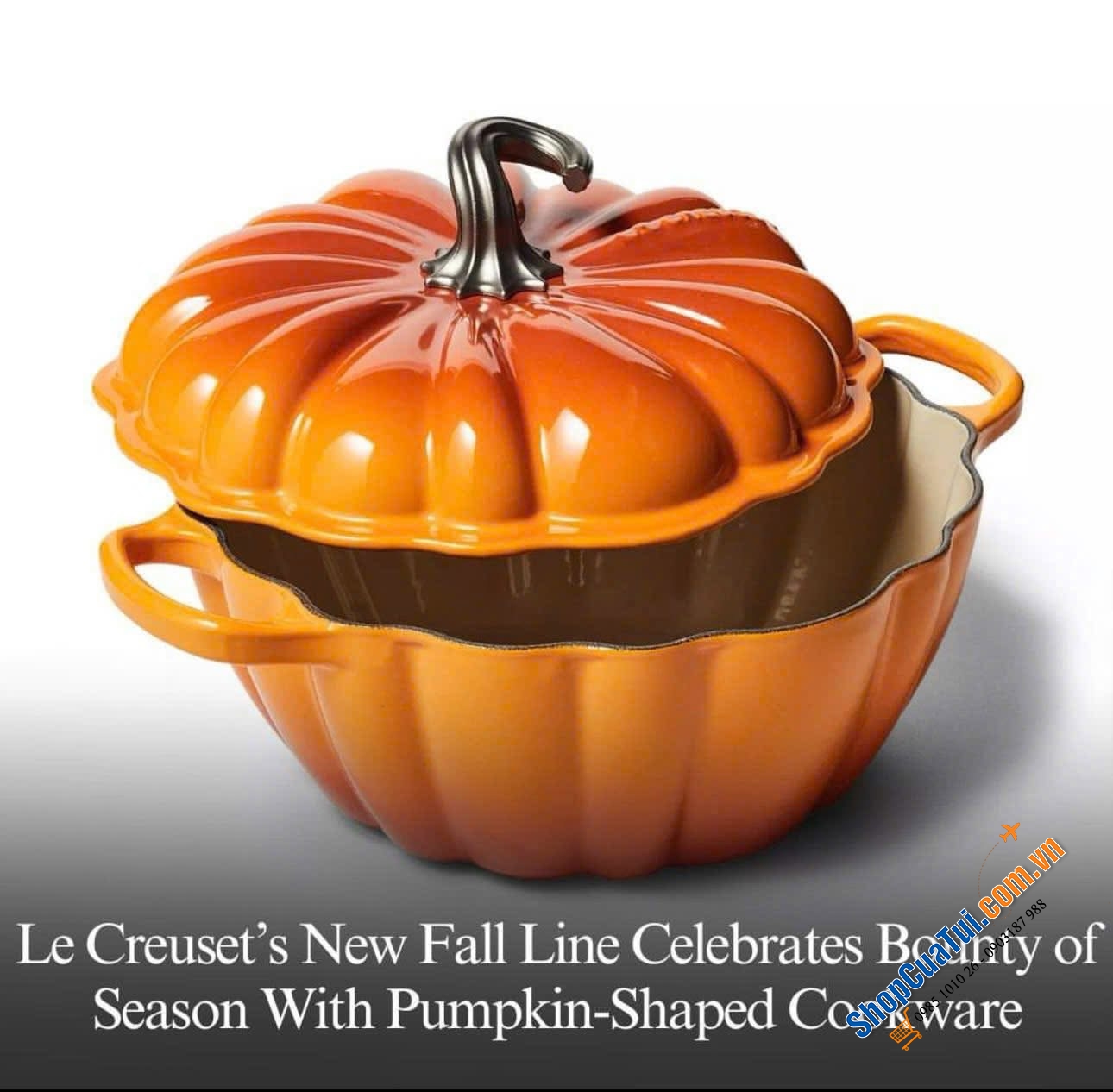 Nồi Le Creuset Phiên bản bí ngô Thyme, sea salt, đen, meringue kem, cam vàng.
