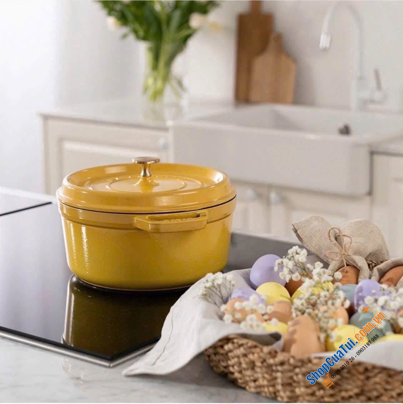 NỒI STAUB SIZE 22CM MÀU CHANH MỸ.