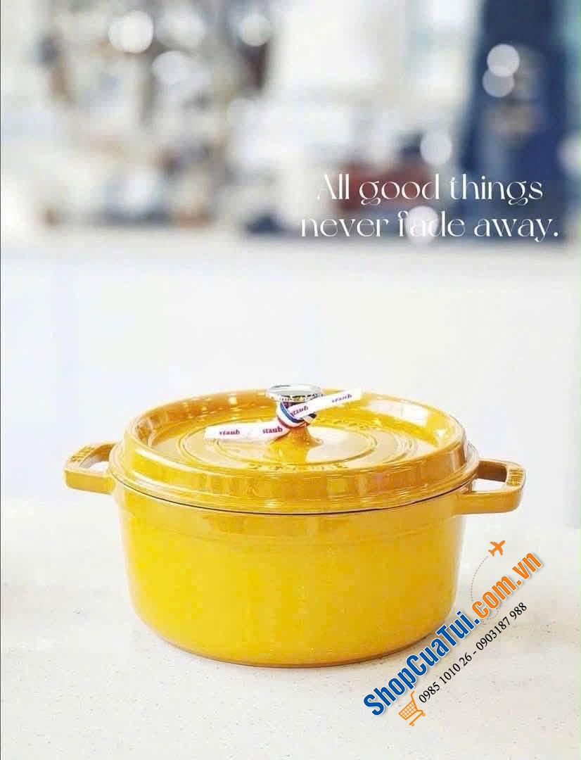 NỒI STAUB SIZE 22CM MÀU CHANH MỸ.