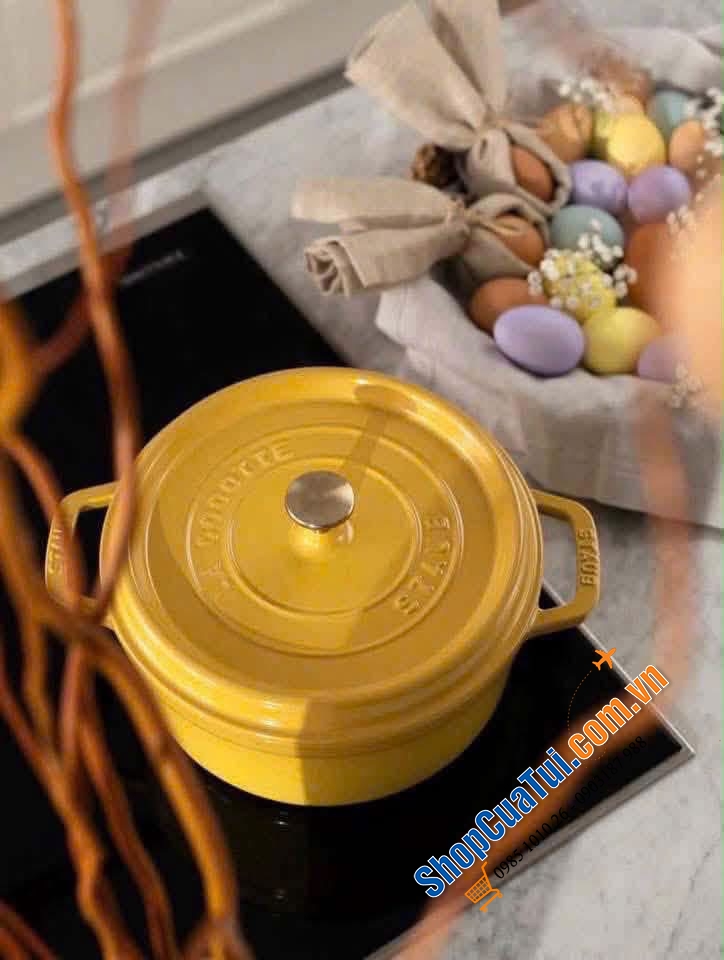 NỒI STAUB SIZE 22CM MÀU CHANH MỸ.