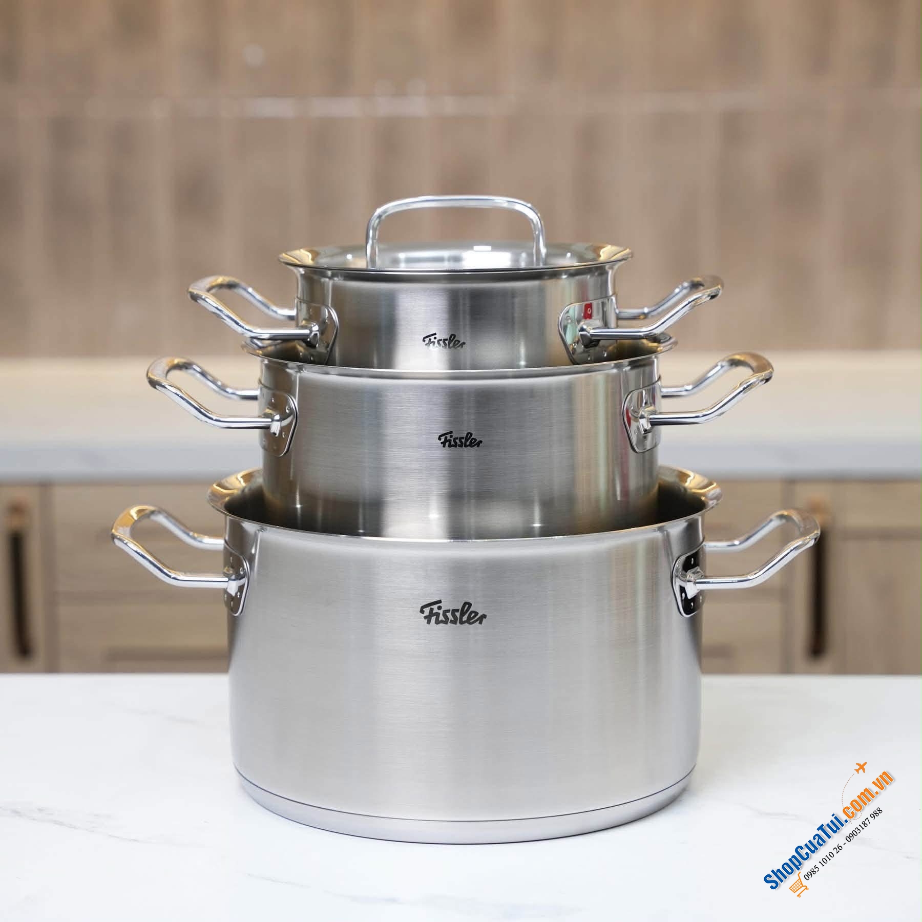 Bộ nồi Fissler Profi set 3 món vung thép made in Germany.