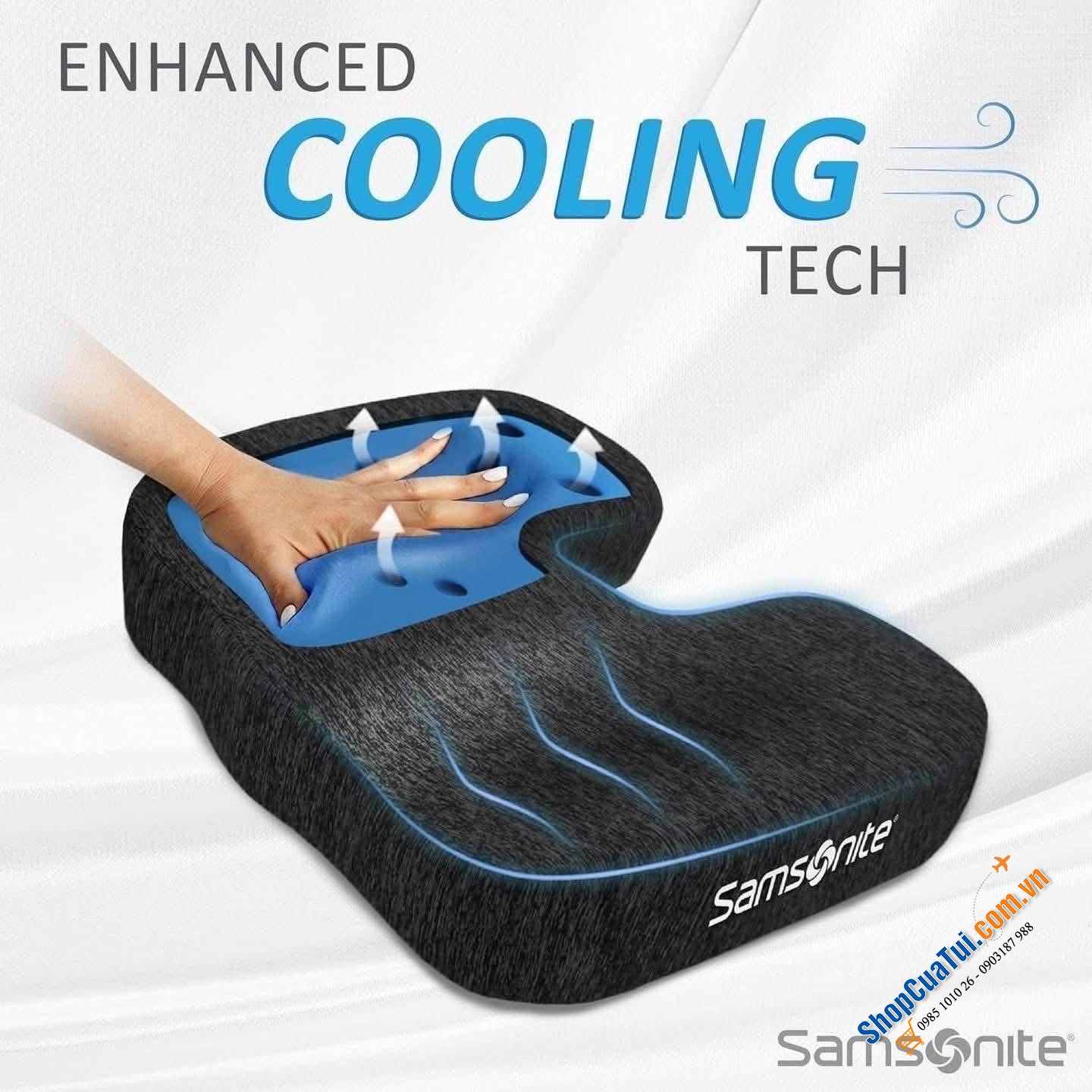Đệm ghế Samsonite Cooling Technology.