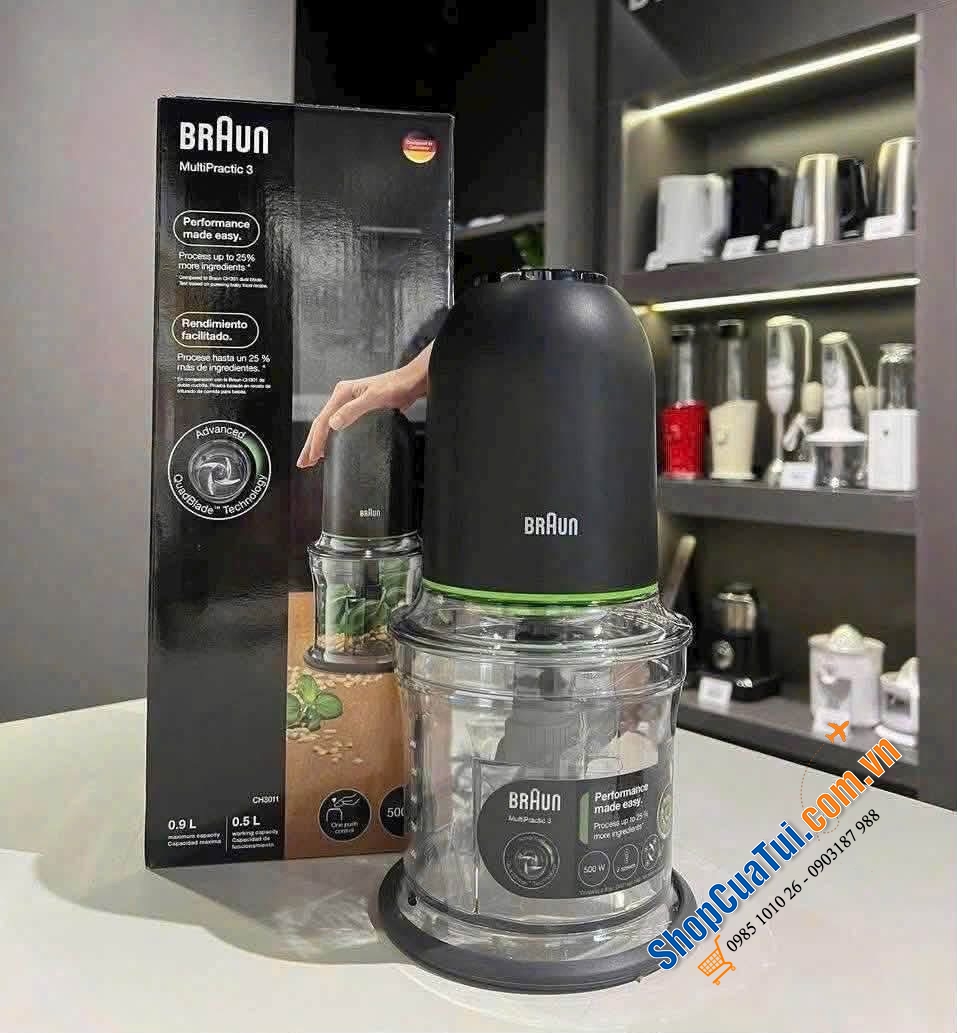 MÁY XAY THỊT ĐA NĂNG BRAUN 0.5L CH3011BK.