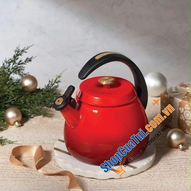 Ấm đun bếp từ Le Creuset Signature Cloche núm vàng