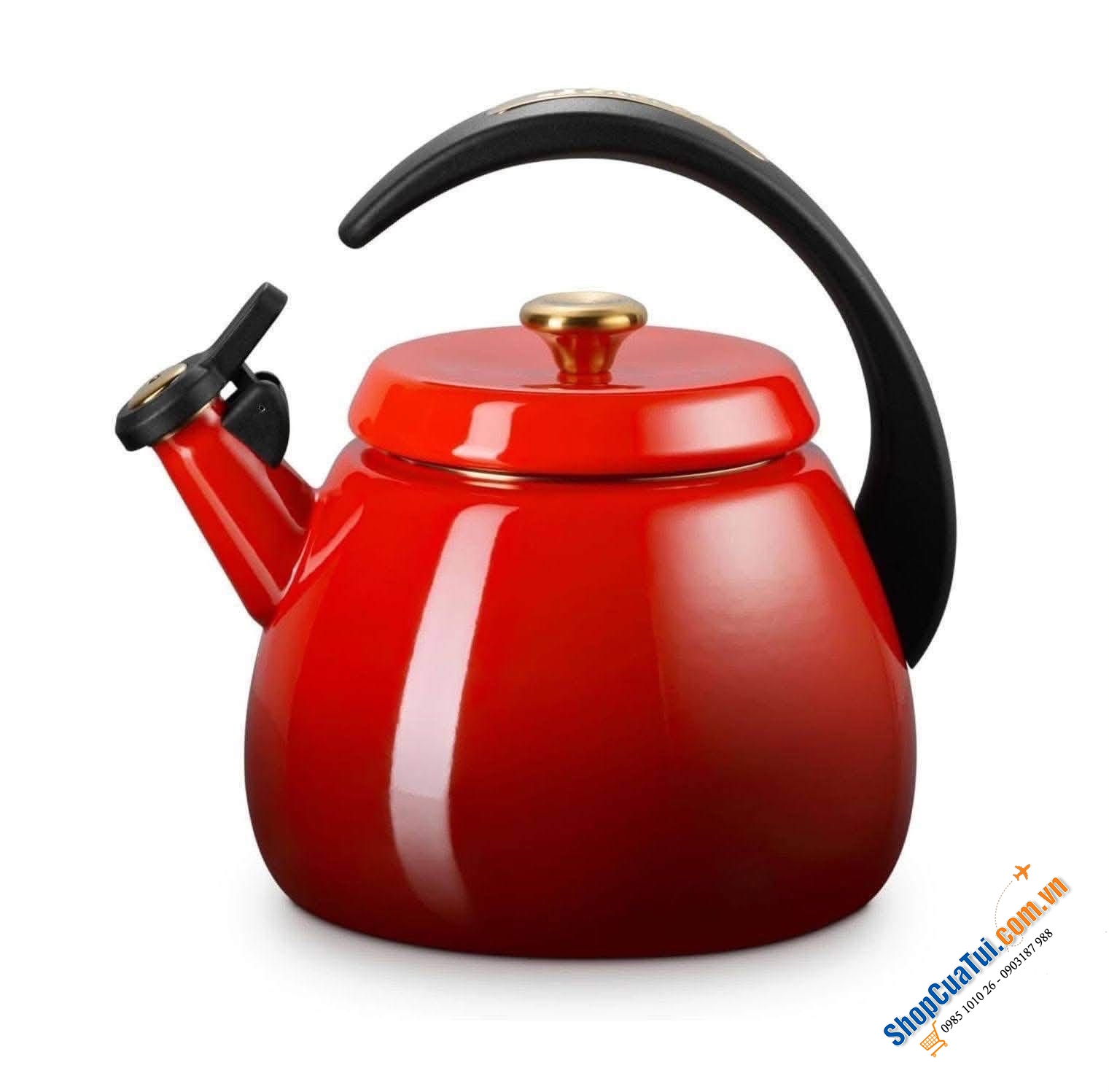 Ấm đun bếp từ Le Creuset Signature Cloche núm vàng