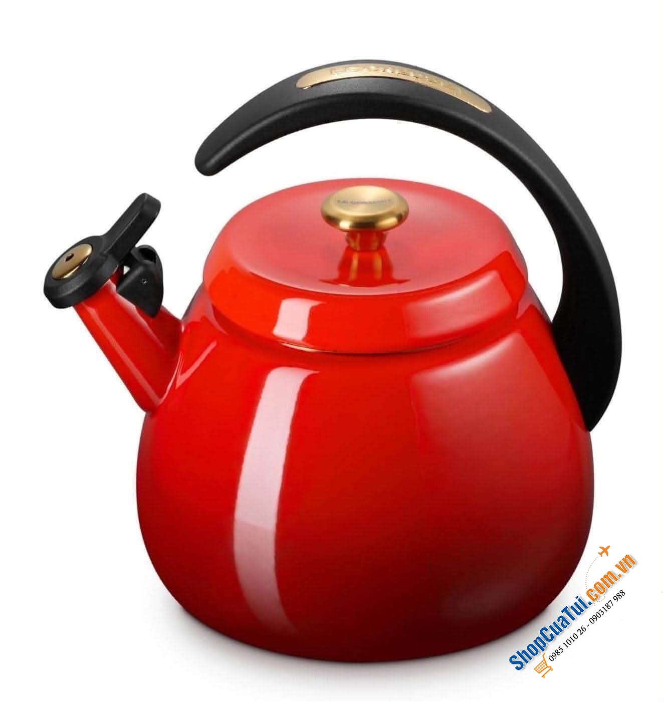 Ấm đun bếp từ Le Creuset Signature Cloche núm vàng