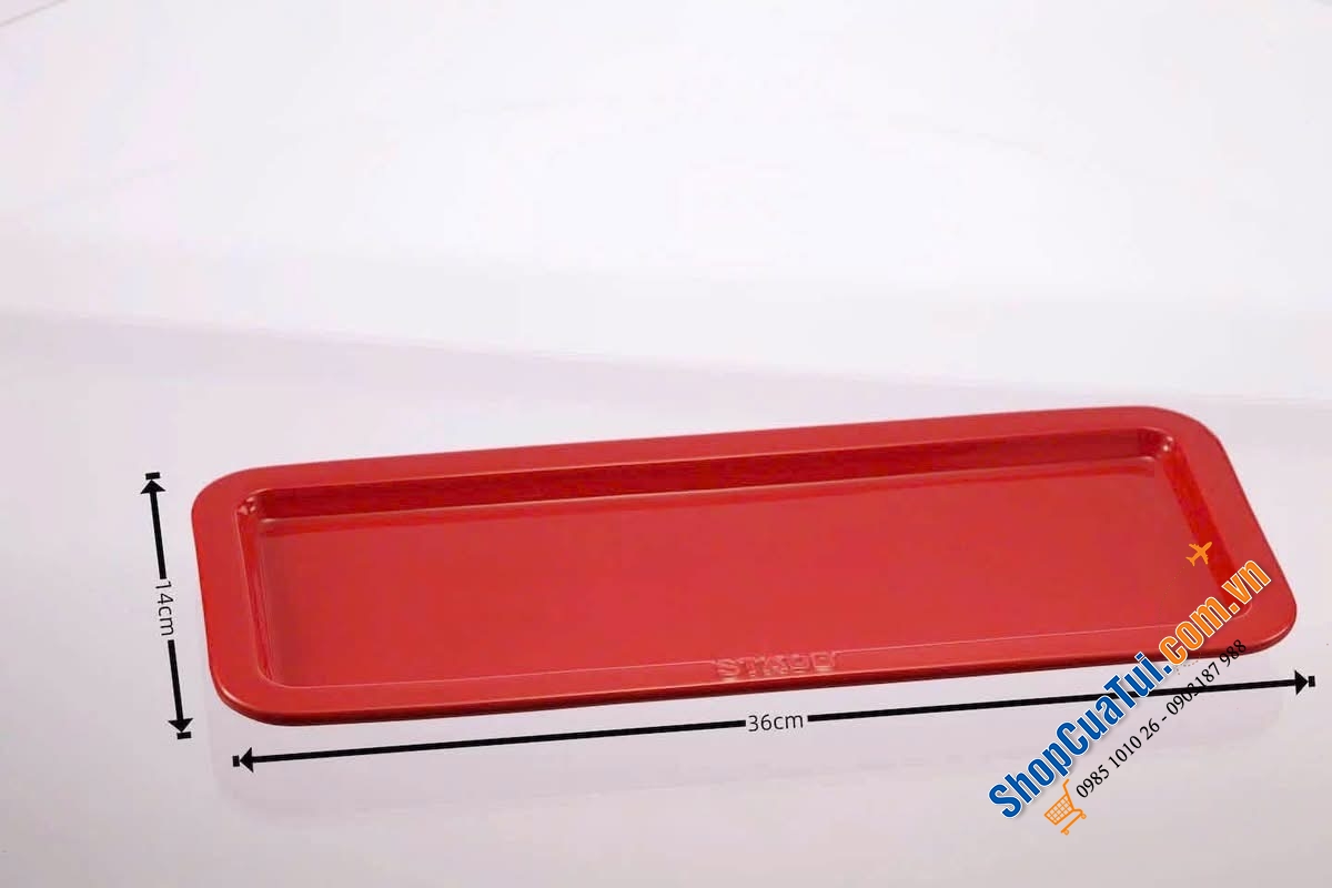 Khay chữ nhật Staub đỏ bày sushi, bánh ngọt, trái cây, finger food....