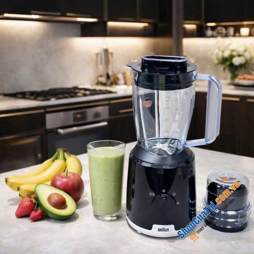 Máy xay sinh tố Braun JB1015BK – Xay mịn chuẩn Đức, tiện lợi mọi lúc.