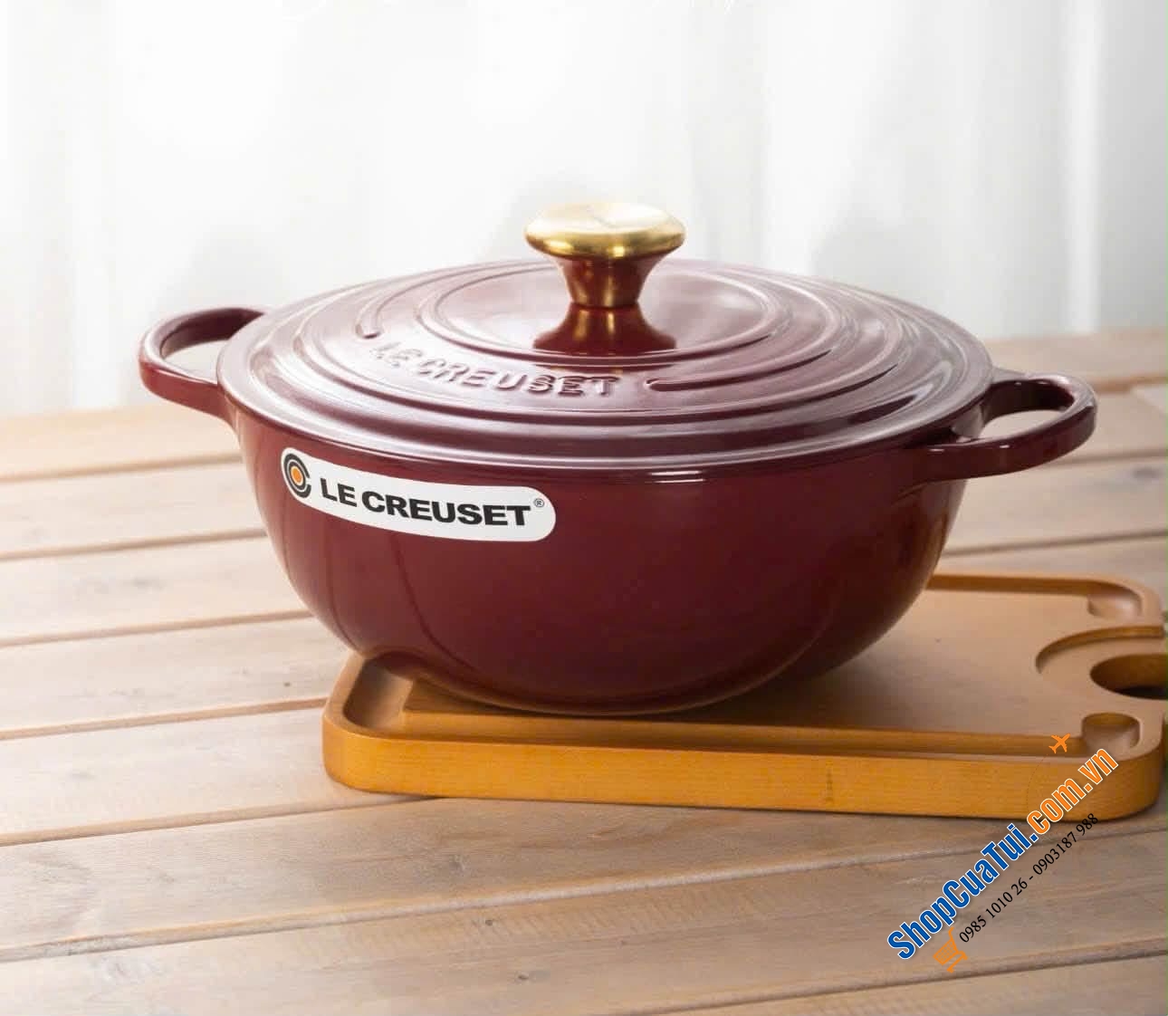 Marmite Rhone 24cm lòng đen núm vàng - Bí Ngô Rhone 28cm.