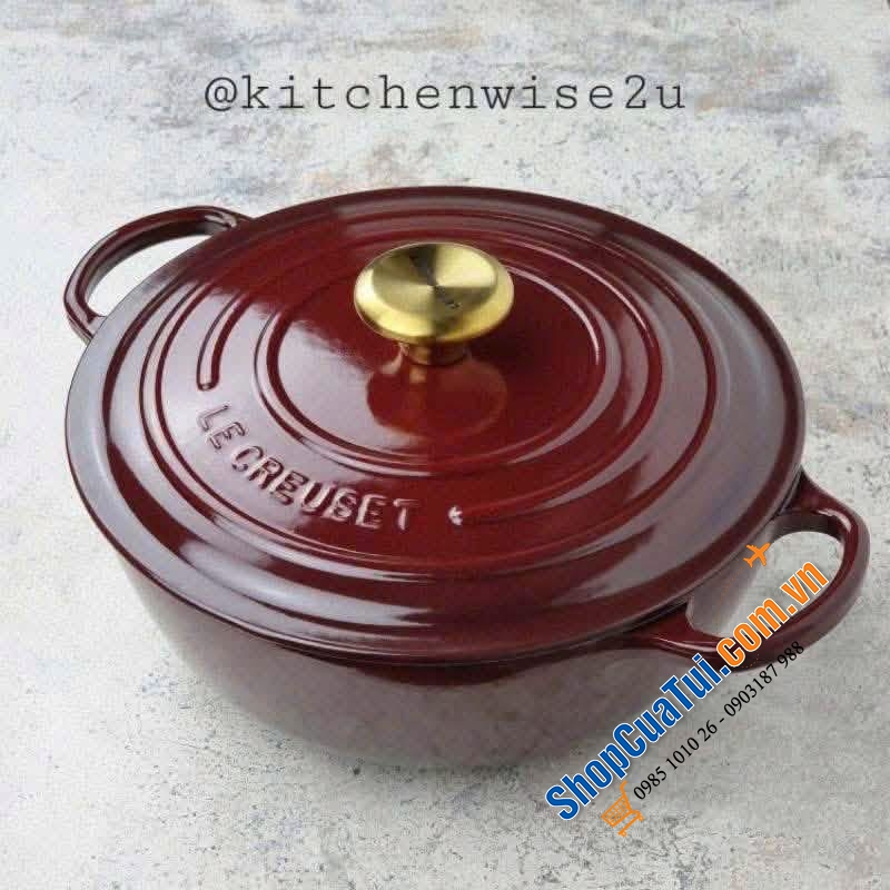 Marmite Rhone 24cm lòng đen núm vàng - Bí Ngô Rhone 28cm.