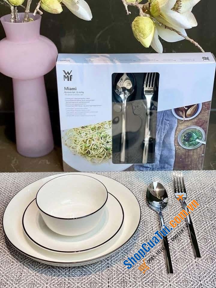 Set thìa dĩa WMF Miami – hàng chuẩn Đức, bền bỉ và tinh tế cho mọi căn bếp hiện đại.
