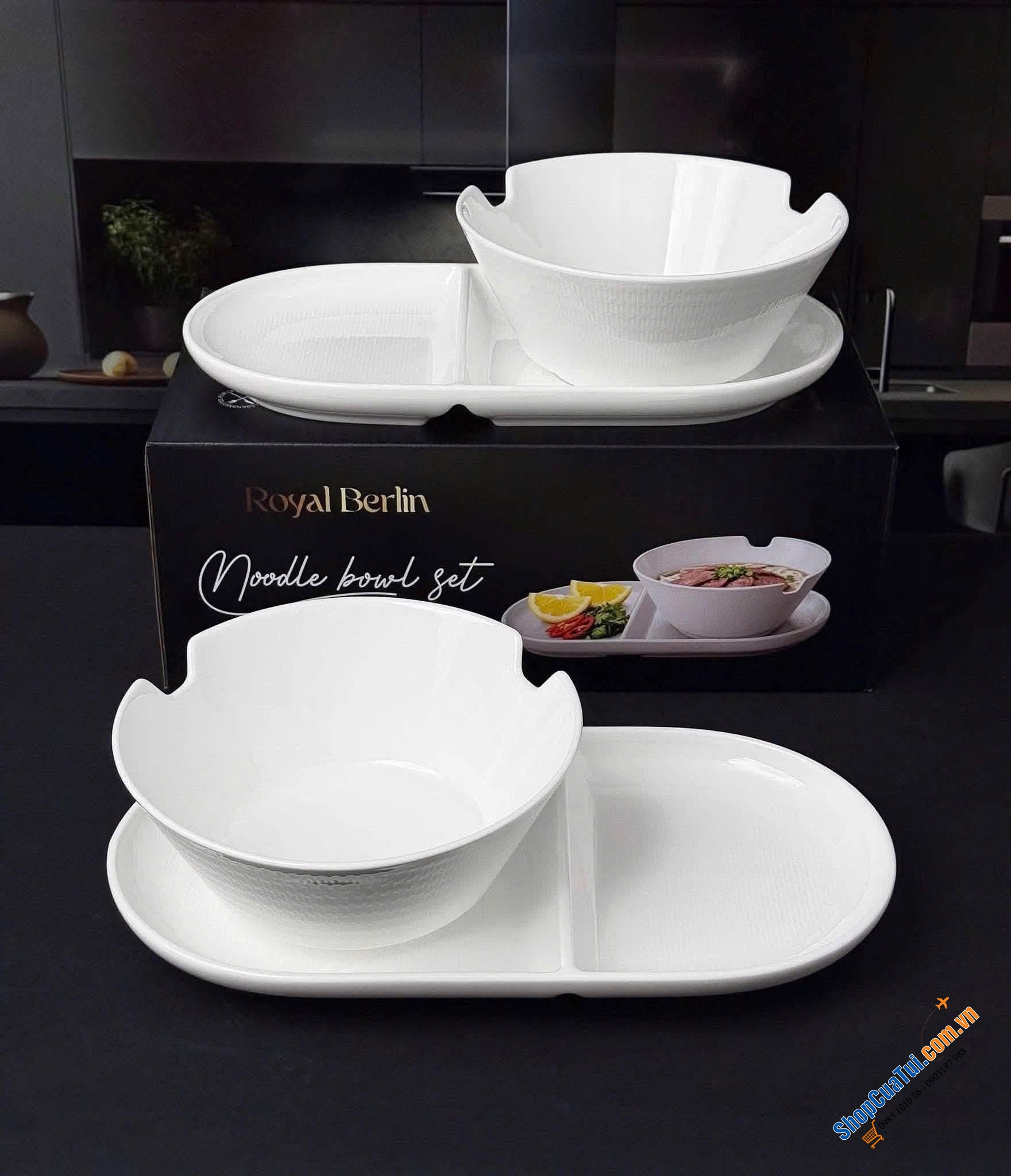 Set 2 bát ăn phở kèm 2 đĩa của Royal Berlin.
