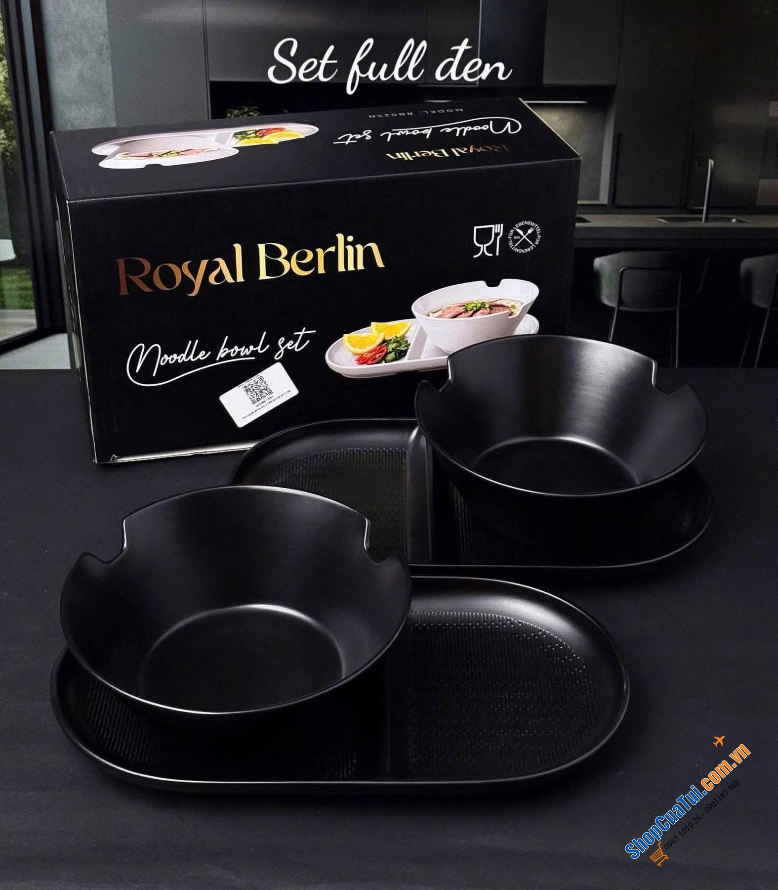 Set 2 bát ăn phở kèm 2 đĩa của Royal Berlin.