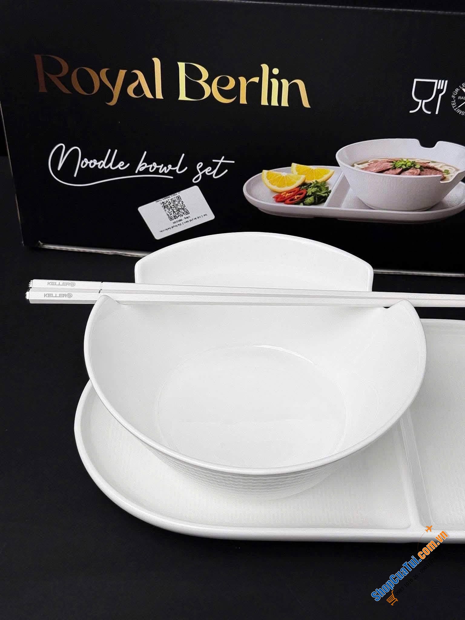 Set 2 bát ăn phở kèm 2 đĩa của Royal Berlin.