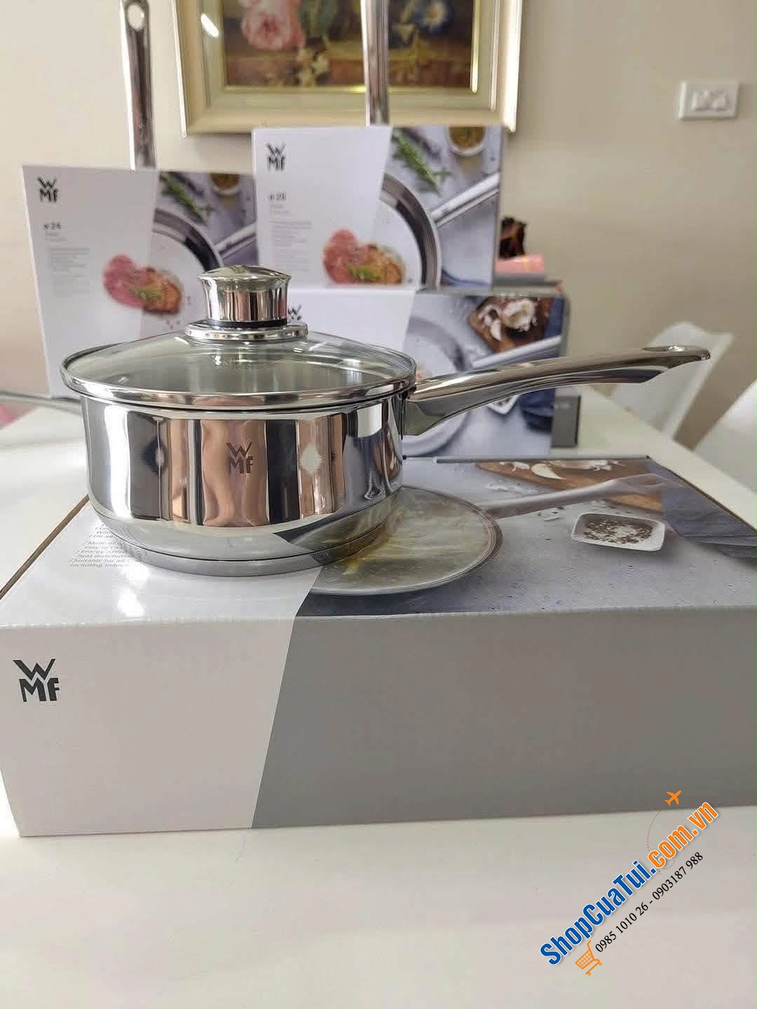 Quánh WMF Diadem Plus 16cm Có Nắp Kính.