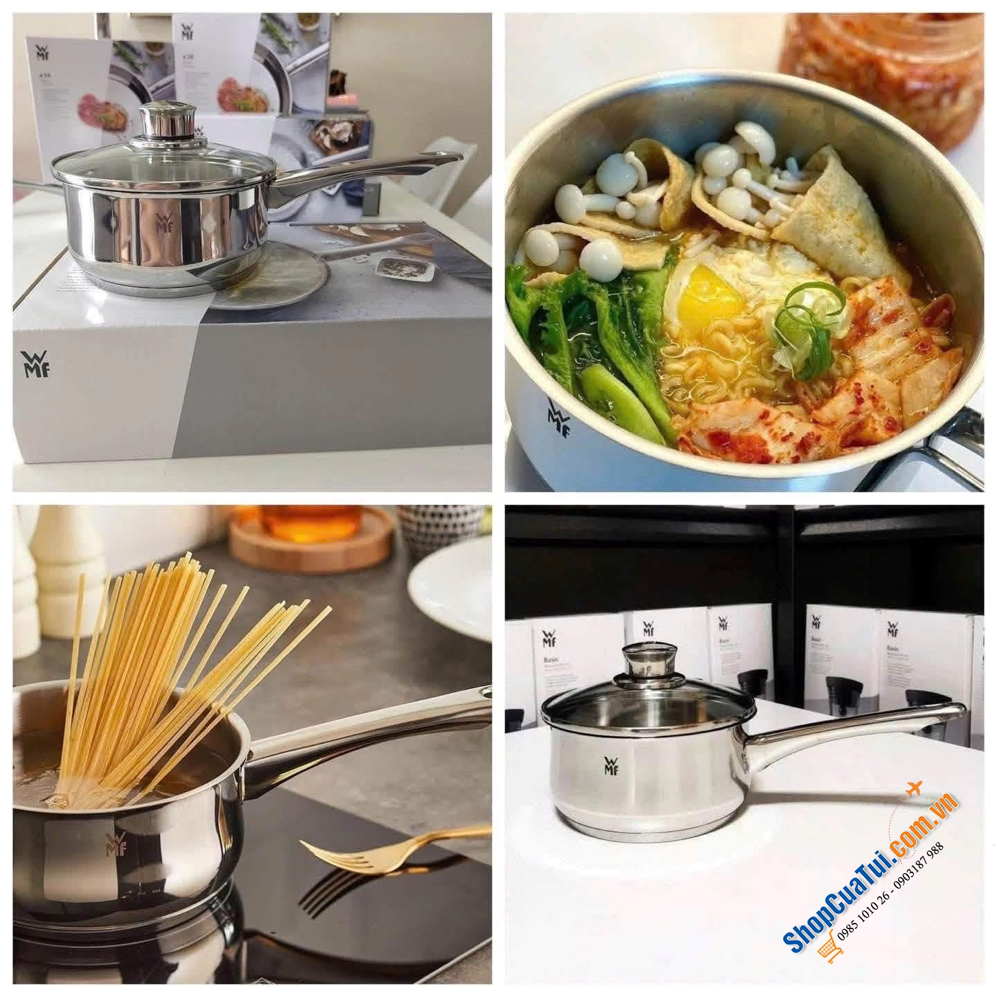 Quánh WMF Diadem Plus 16cm Có Nắp Kính.